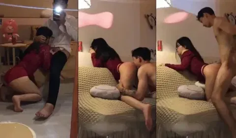Bé sinh viên kính cận váy đỏ, đưa đi chơi anh vét lồn đỏ cả mông
